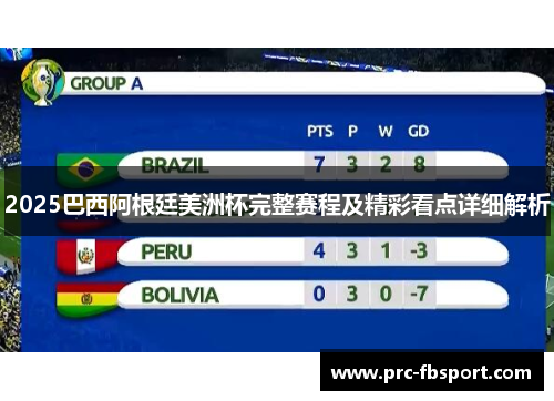 2025巴西阿根廷美洲杯完整赛程及精彩看点详细解析